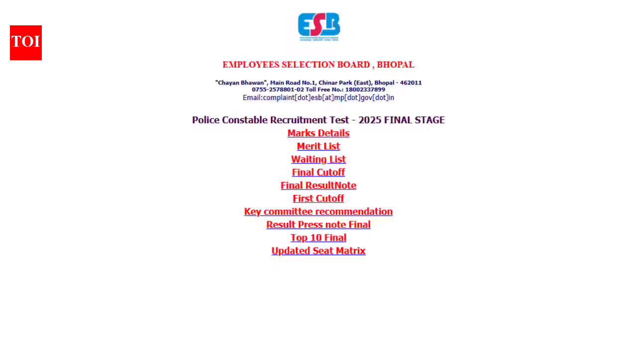 MPESB MP Police Constable final result 2026 released at esb.mp.gov.in: Direct link to download scorecards here