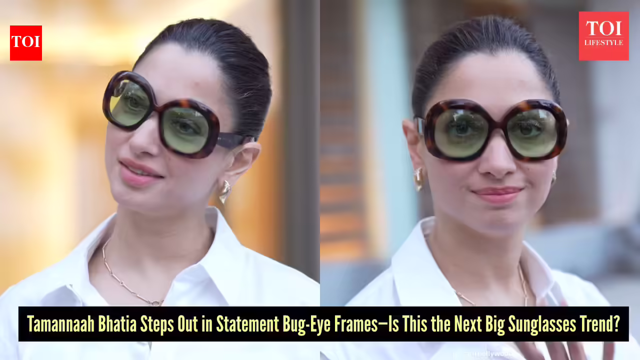 Tamannaah Bhatia makes bug-eye sunglasses the coolest comeback accessory with an old Hollywood flair.