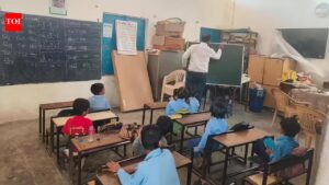 Short of teachers, short of space: Class 1, 2 and 3 in a room in govt primary schools in Gurgaon | Gurgaon News