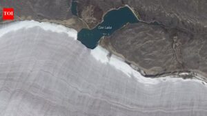 Earth from space: NASA captures mini lake carving into Canada’s 20,000-year-old ice mass |