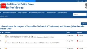 CRPF Constable recruitment 2026: Registration begins tomorrow for 9,195 vacancies; here’s how 10th pass candidates can apply