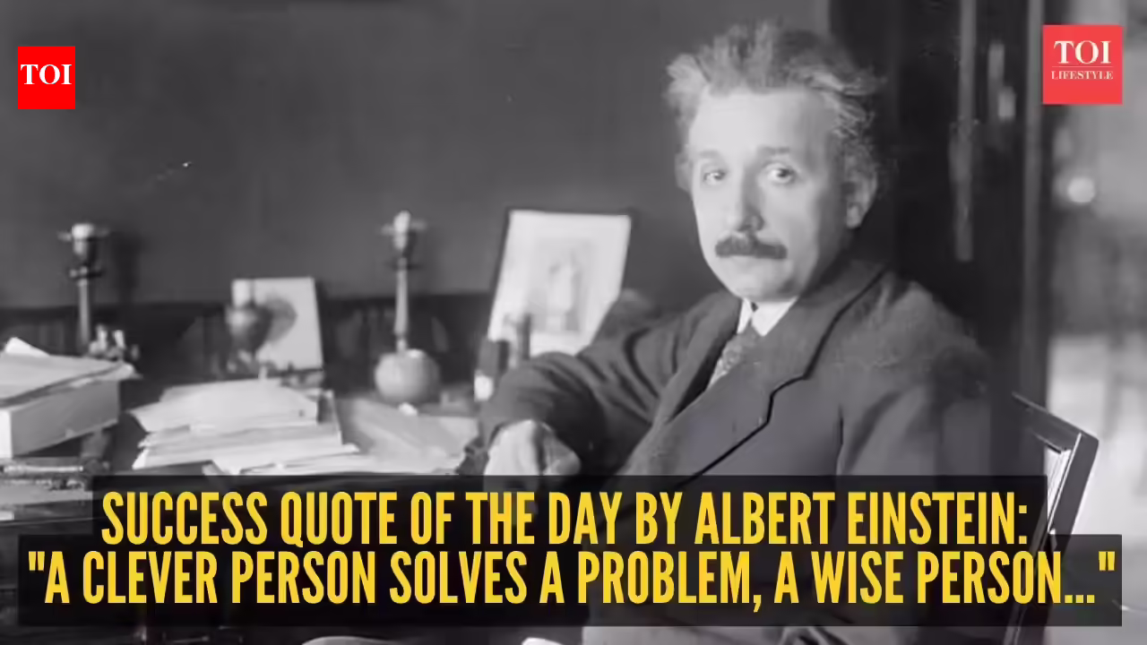Success quote of the day by Albert Einstein: “A clever person solves a problem, a wise person…” |