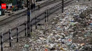 Despite clean-up efforts, waste continues to plague Delhi’s railway tracks. Delhi News