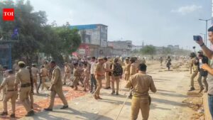 Ambedkar statue damaged, posters torn, hundreds hit the street in Loni. Noida News