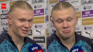 Erling Haaland ignores Sky Sports warning, refuses apology after scoring winner and reacting to Gabriel Magalhaes clash | International Sports News