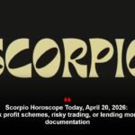 Scorpio Horoscope Today, April 20, 2026: Avoid quick profit schemes, risky trading, or lending money without documentation