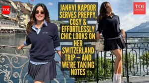 Janhvi Kapoor channels chic schoolgirl vibes in preppy mini skirts on her Swiss getaway
