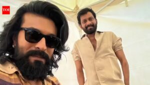 Ram Charan and Buchi Babu Sana share fun selfie from ‘Peddi’ sets as makers confirm six days left for shoot completion.