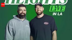 Travis Kelce and Jason Kelce cash in on FIFA World Cup hype with massive New Heights live show in LA | NFL News