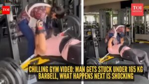Chilling gym video: Man gets stuck under 165 kg barbell, what happens next is shocking