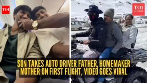 Son takes auto driver father, homemaker mother on first flight, video goes viral