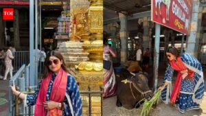 Shamita Shetty seeks blessings at Tirupati and feeds cows; Shilpa Shetty reacts, ‘You are blessed’.