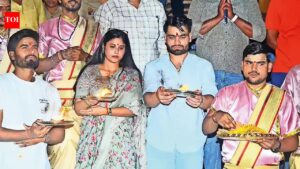Rinku Singh’s devotional date: Ganga Aarti with fiancée Priya