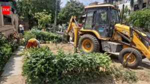 After MCG says not our job, DLF begins debris cleanup. Gurgaon News