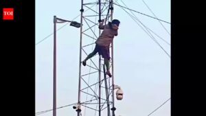 Woman climbs mobile tower, demands marriage. Patna News
