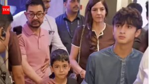 Aamir Khan and girlfriend Gauri Spratt turn Junaid Khan and Sai Pallavi’s ‘Ek Din’ event into family affair; star couple attends event with their sons – WATCH﻿ |