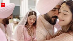 Mehreen Pirzada marries Arsh Aulakh in Chail; Hansika Motwani, Nidhhi Agerwal, Srinidhi Shetty congratulate- See PHOTOS | Telugu Movie News