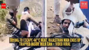 Trying to escape 44°C heat, Rajasthan man ends up trapped inside milk can – video viral