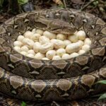 This giant python lays up to 80 eggs and then warms them like a living incubator.