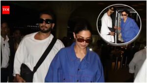Ranveer Singh ensures mom-to-be Deepika Padukone is comfortable at every moment as the couple gets spotted at the airport.