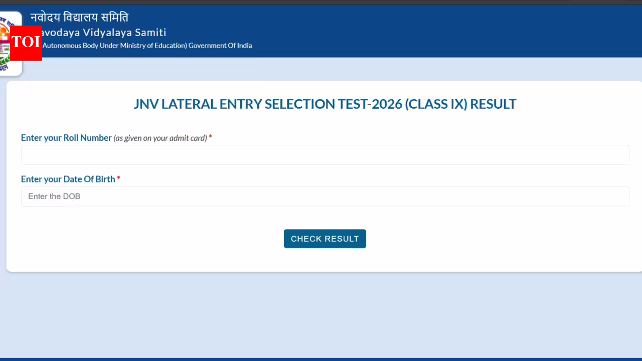 JNVST Class 9th result for Lateral Entry released at navodaya.gov.in: Direct link to download scorecards here