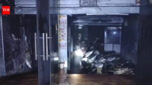 Panic in multi-storey building after EV showroom fire. Lucknow News