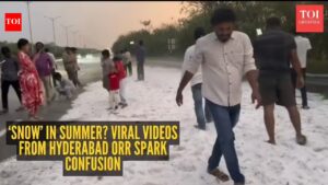Hyderabad Weather: ‘Snow’ in summer? Viral videos from Hyderabad ORR spark confusion |