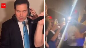 ‘Secretary of everything’: Marco Rubio DJs at wedding, seen wearing headphones and leaning over decks in viral video