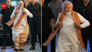 PM Modi dons traditional Bengali panjabi and dhuti as BJP marks historic West Bengal win. India News