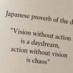 Japanese proverb of the day: “Vision without action is a daydream, action without vision is chaos” — understanding balance, direction, and meaningful progress |