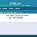 AP ICET 2026 answer key released at cets.apsche.ap.gov.in: Direct link to download here