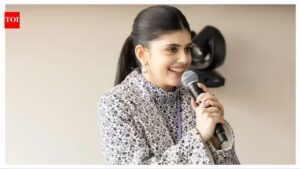 Sanjana Sanghi on Harvard stage: True empowerment is granting permission to yourself | Hindi Movie News