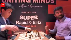 Rare! World Chess Champion D Gukesh celebrates emotionally after beating Javokhir Sindarov – Watch | Chess News