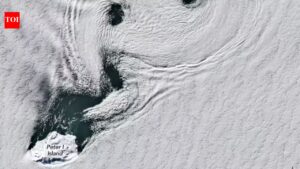 NASA captures a sea of ​​spinning clouds over Antarctica’s remote volcanic island.