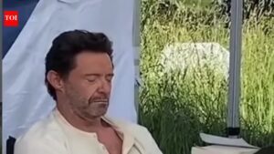 Hugh Jackman caught sleeping on ‘The Sheep Detectives’ set; Actor jokes ‘Meditating or Napping?’ | English Movie News