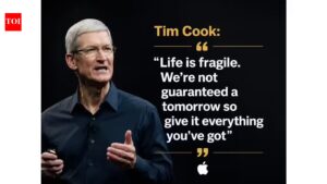 Quote of the day by Tim Cook: “Life is fragile. We’re not guaranteed a tomorrow so give it everything you’ve got”
