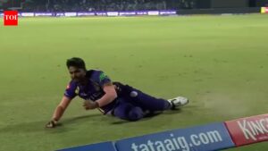 Flying Anukul Roy steals show with stunning catch to dismiss Axar Patel in crunch DC vs KKR IPL clash – Watch | cricket news