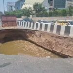 2 days on, Sohna highway sinkhole widens, cracks appear on carriageway and service road. Gurgaon News