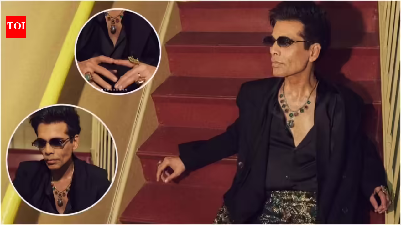Karan Johar’s Met Gala 2026 afterparty outfit: Jewelery takes center stage in all-black Dries van Noten look | Hindi Movie News