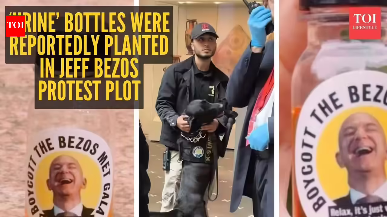Jeff Bezos: Did you miss the shocking scene outside the Met Gala? ‘Urine’ bottles were reportedly planted in a protest plot targeting Jeff Bezos — here’s why