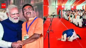 NDA show of strength as Suvendu takes oath as 1st BJP CM of Bengal. India News