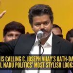 Why Vijay’s sleek black suit became the biggest style moment at Tamil Nadu oath ceremony