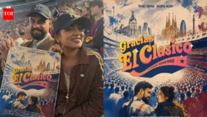 Tovino Thomas and Nazriya Nazim Launch ‘Gracias El Clasico’ Film Title at El Clasico Match |