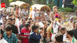 Maharashtra MLA rides horse into municipal corporation headquarters after PM Modi’s fuel-saving appeal. India News